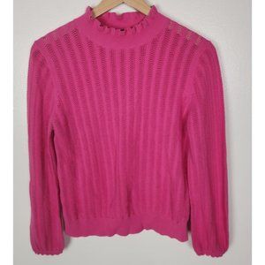 J.Crew Women's Sz. M Pink Mock Neck Long Sleeve Top